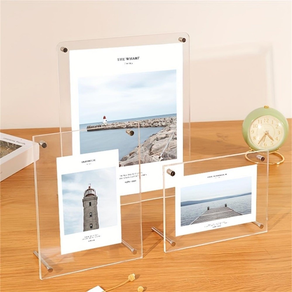 Desk Setup Poster - New Transparent Acrylic Photo Frame Tilted