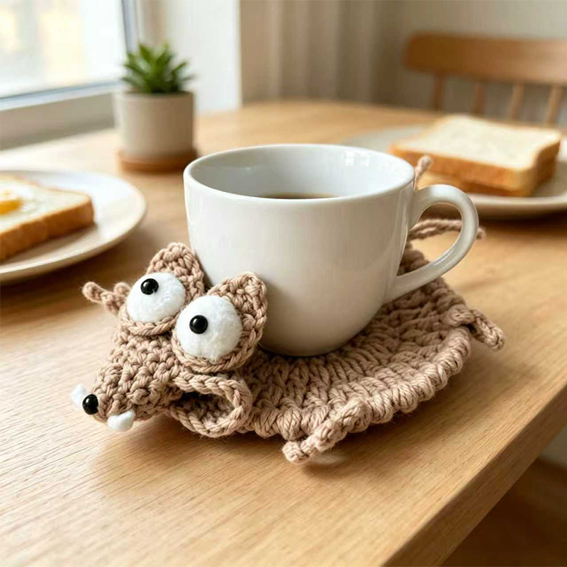 Cute Crochet Animal Coaster Ha - đánh giá và giá Desk Setup Ergonomic