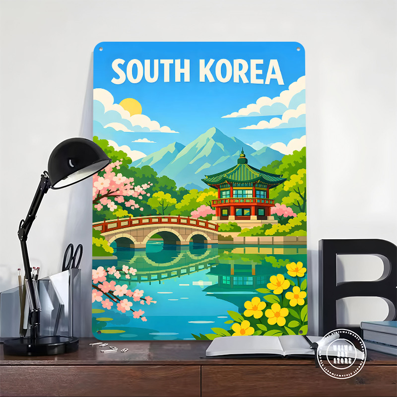 South Korea Travel Poster Cust - đánh giá và giá Desk Setup Poster