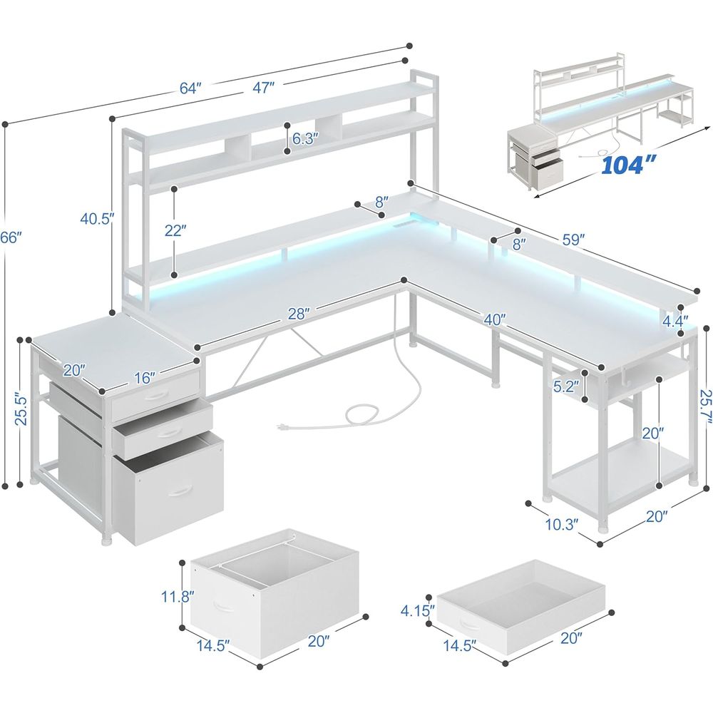 104-inch L-Shaped Desk for Dua - đánh giá và giá L Shaped Desk Setup