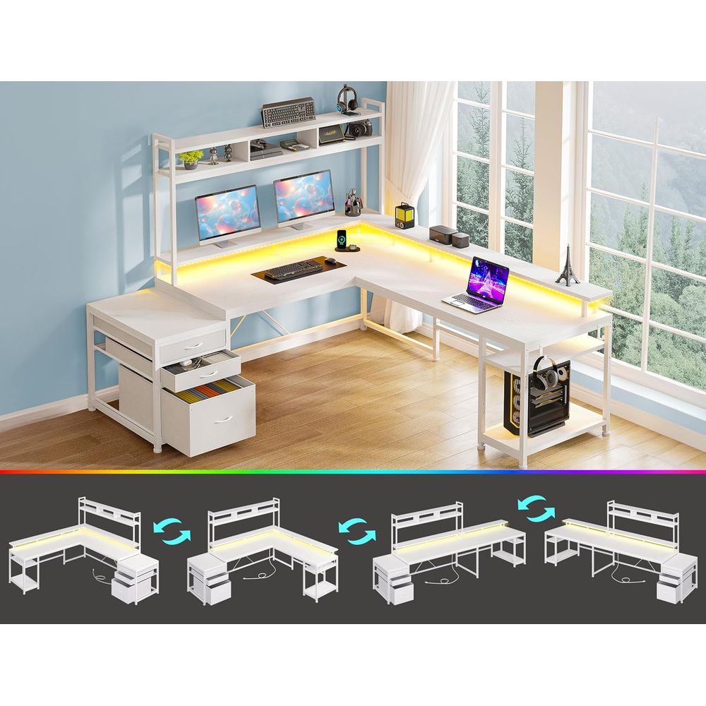 104-inch L-Shaped Desk for Dua - đánh giá và giá L Shaped Desk Setup