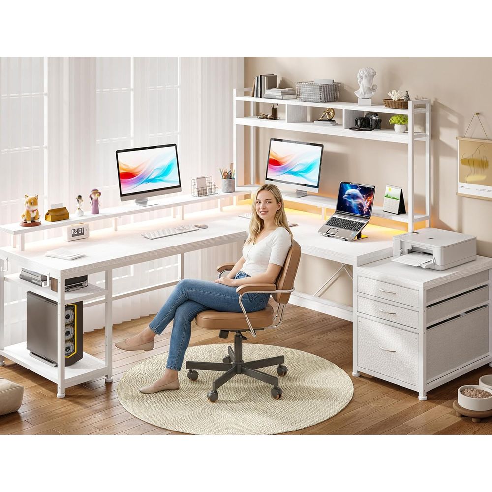 104-inch L-Shaped Desk for Dua - đánh giá và giá L Shaped Desk Setup