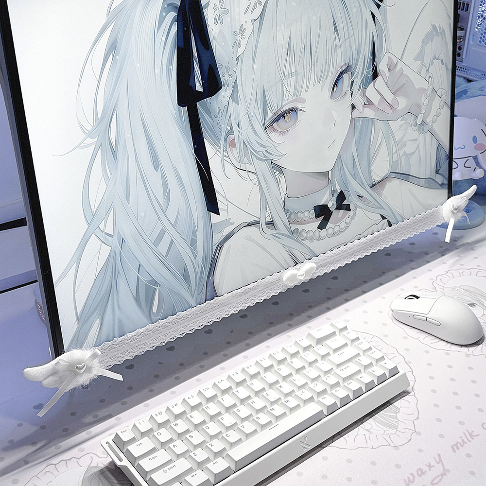 New Screen Decor White Lace Mo - đánh giá và giá Desk Setup Gaming