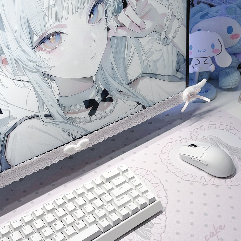 New Screen Decor White Lace Mo - đánh giá và giá Desk Setup Gaming
