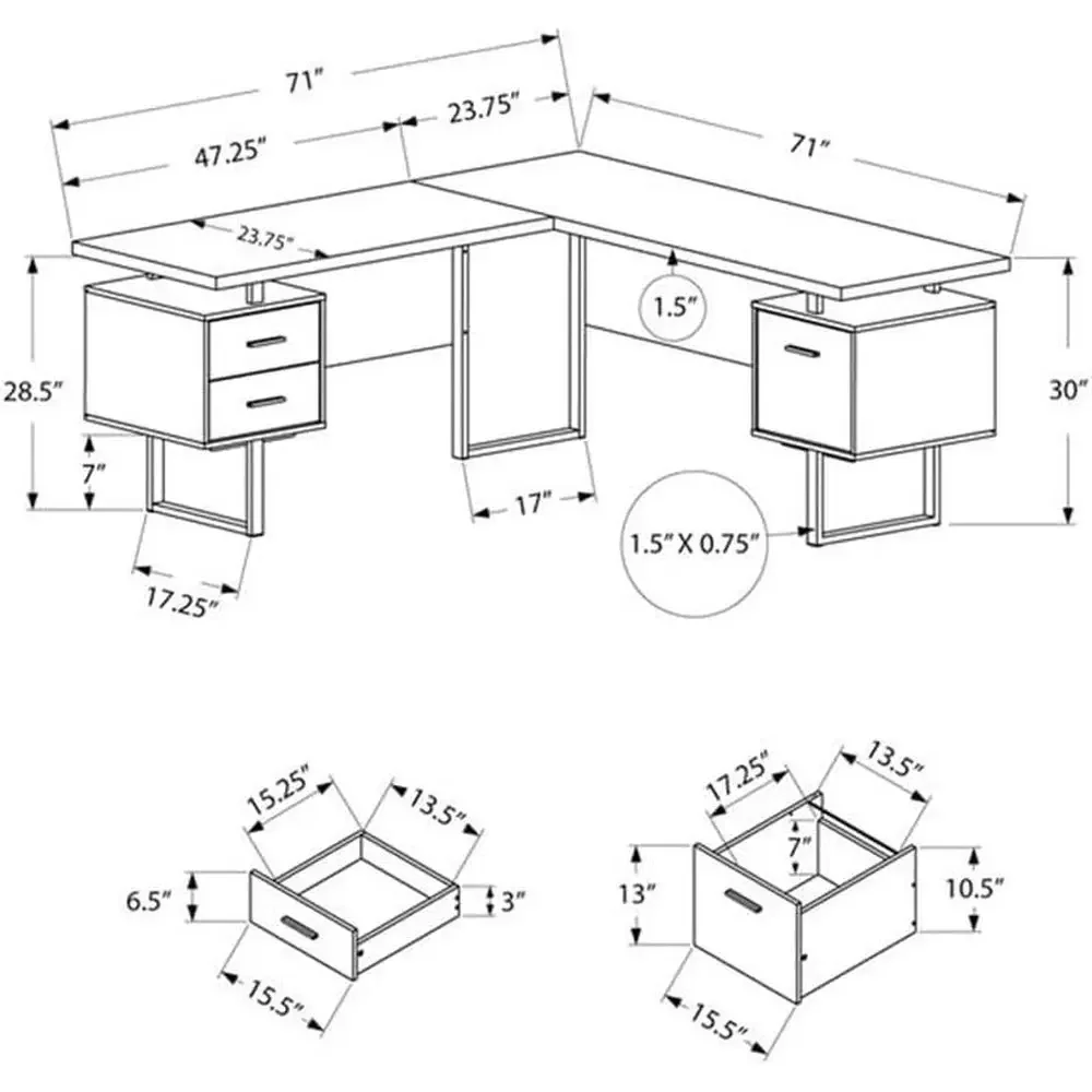L-Shaped 70 Computer Desk with - đánh giá và giá L Shaped Desk Setup