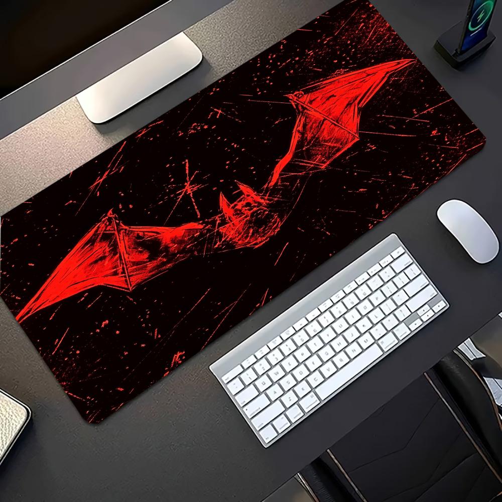 Dark Red Bat Pattern Large Gam - đánh giá và giá Desk Setup Red