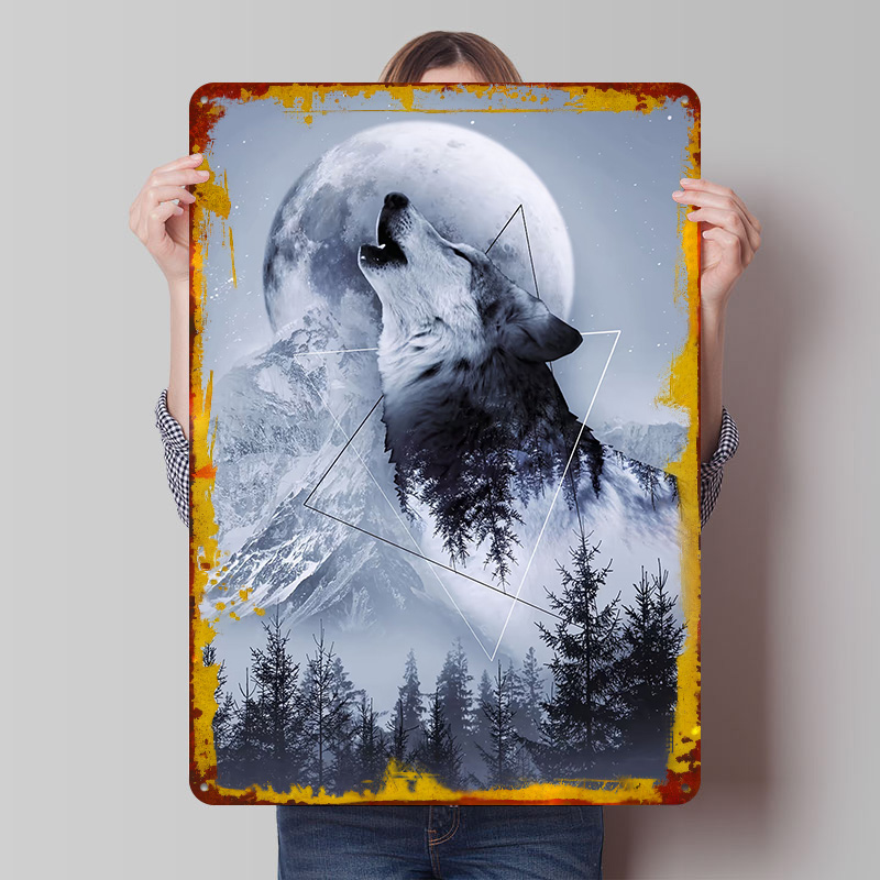 Howl With the Wolf Tin Poster  - đánh giá và giá Desk Setup Poster