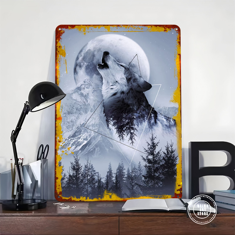 Howl With the Wolf Tin Poster  - đánh giá và giá Desk Setup Poster