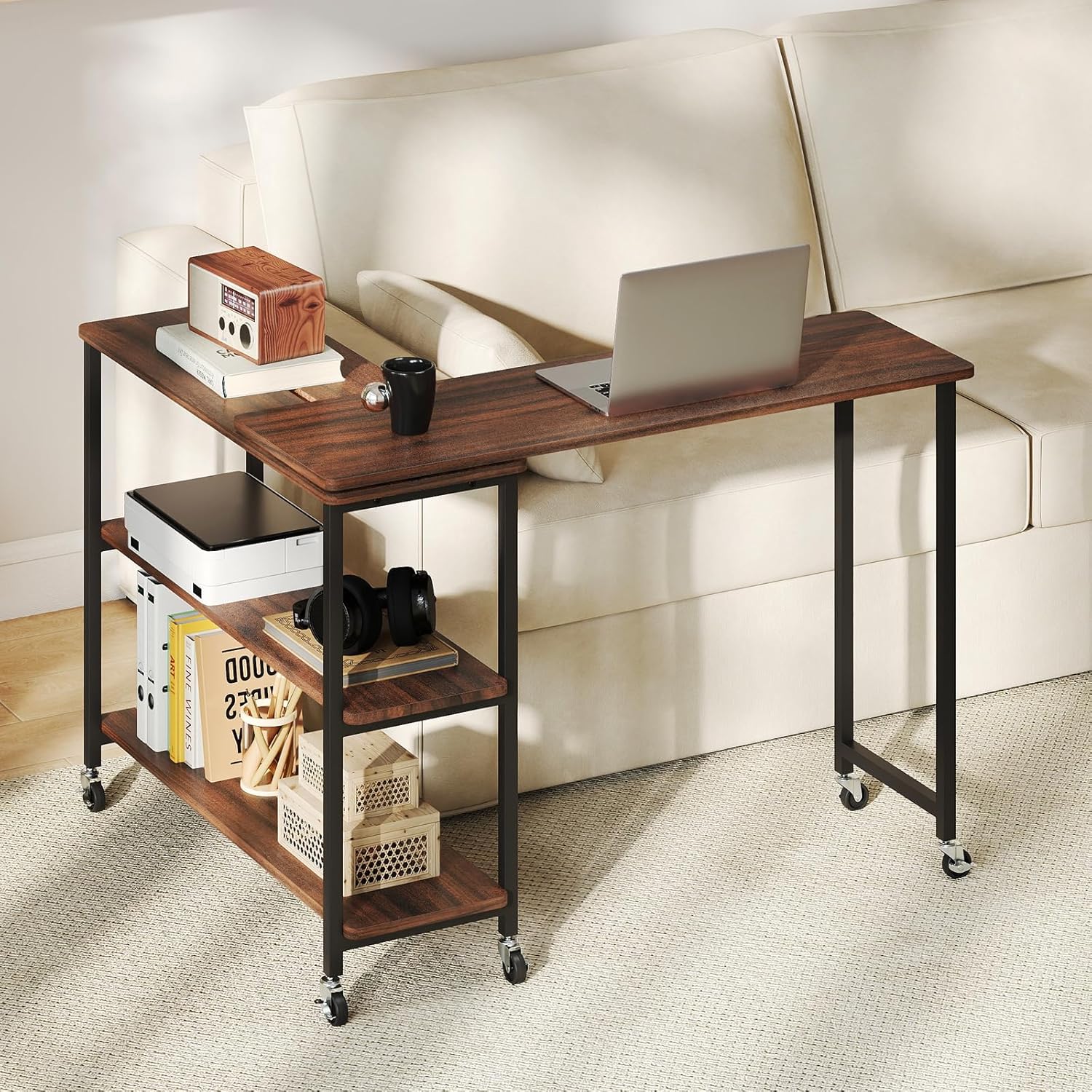 360° Rotating Side Table with  - đánh giá và giá Desk Setup Notebook