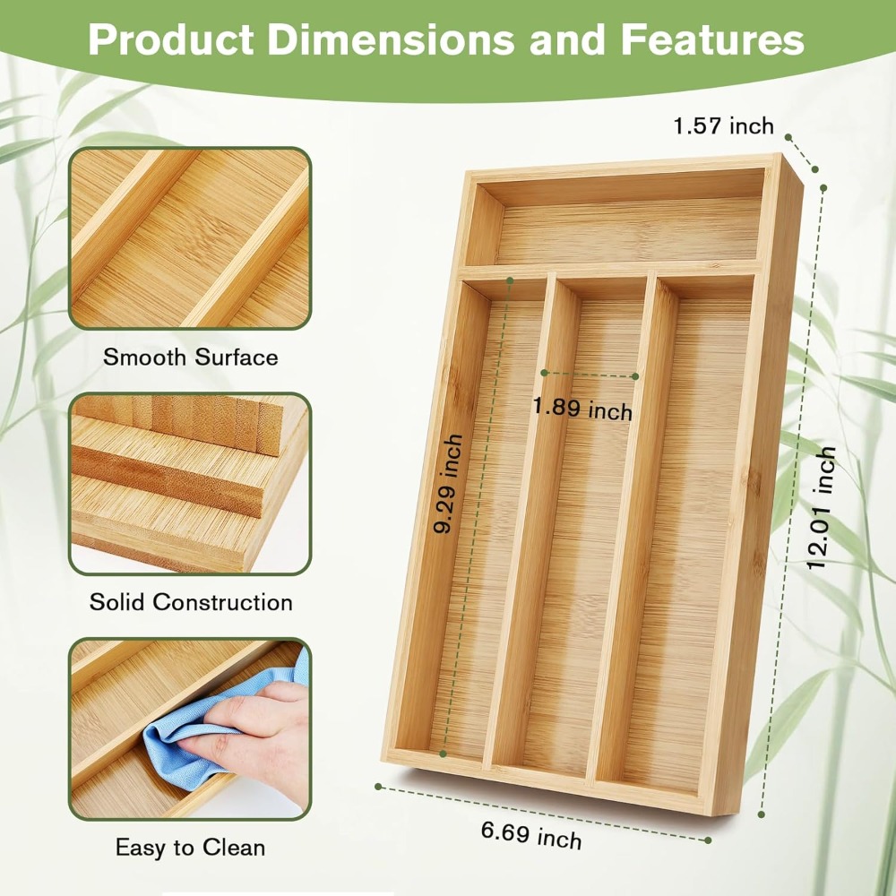 Durable Bamboo Drawer Organize - đánh giá và giá Drawer Organizer Bamboo