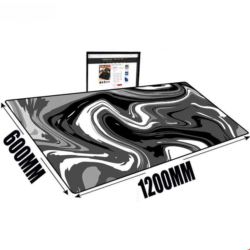 Large Mat Mouse Pad Fluid Art  - đánh giá và giá Desk Setup With Laptop