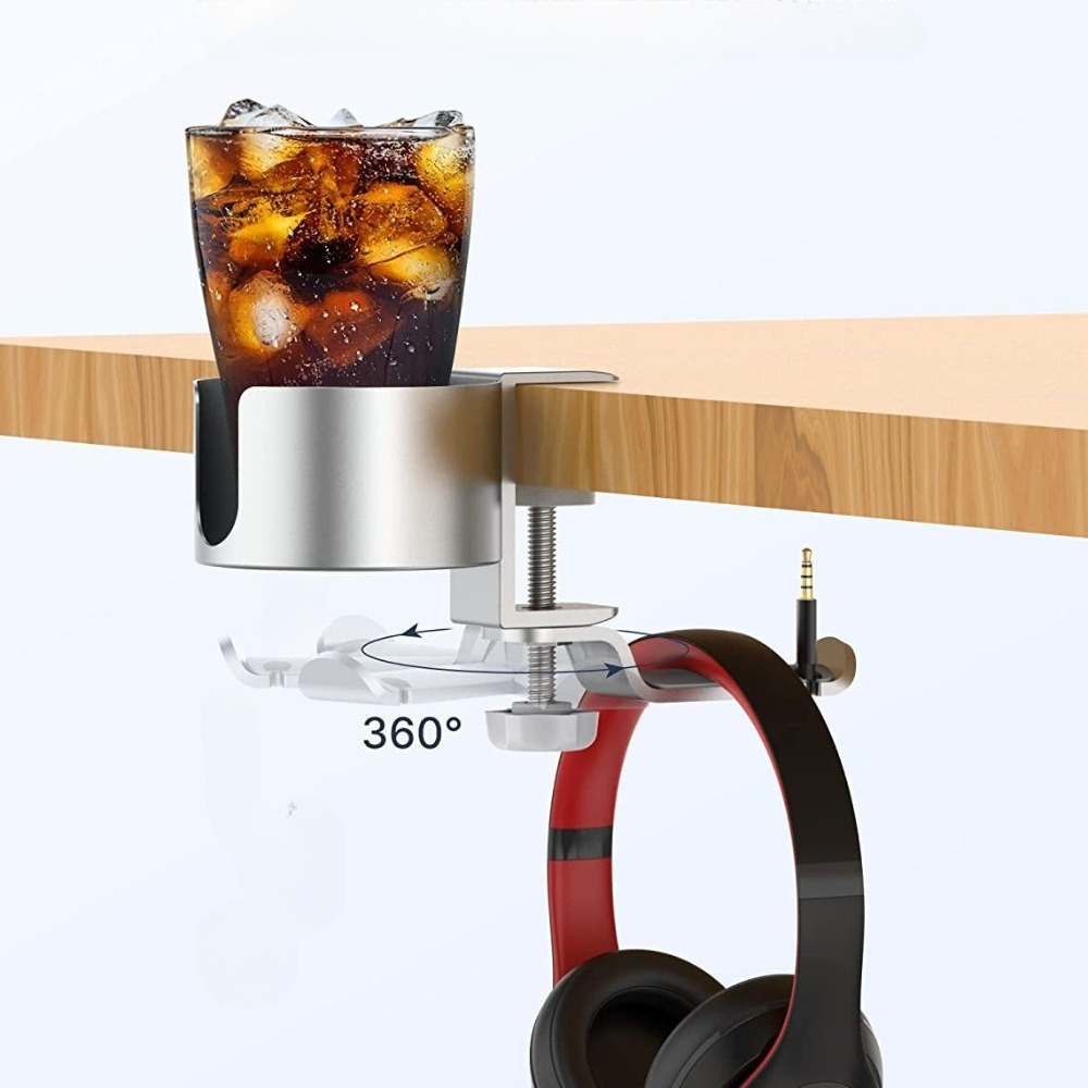 360° Rotating Cup Holder Alumi - đánh giá và giá Desk Setup Headphones