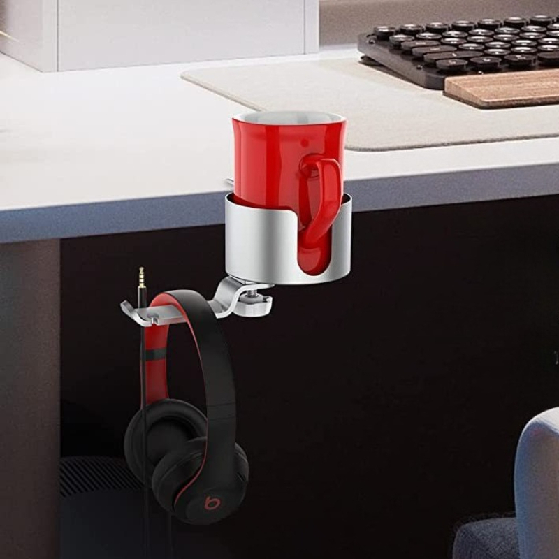 360° Rotating Cup Holder Alumi - đánh giá và giá Desk Setup Headphones