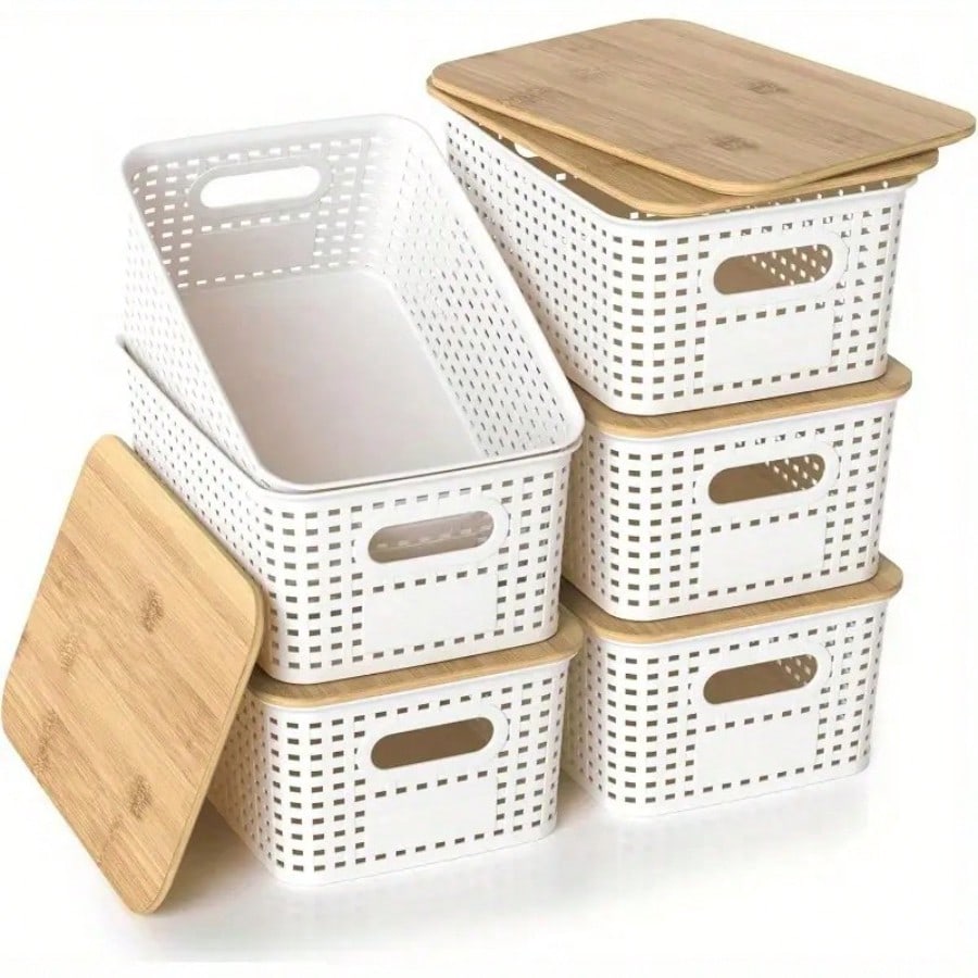 6 Pack Stackable Storage Bins  - đánh giá và giá Drawer Organizer Bamboo
