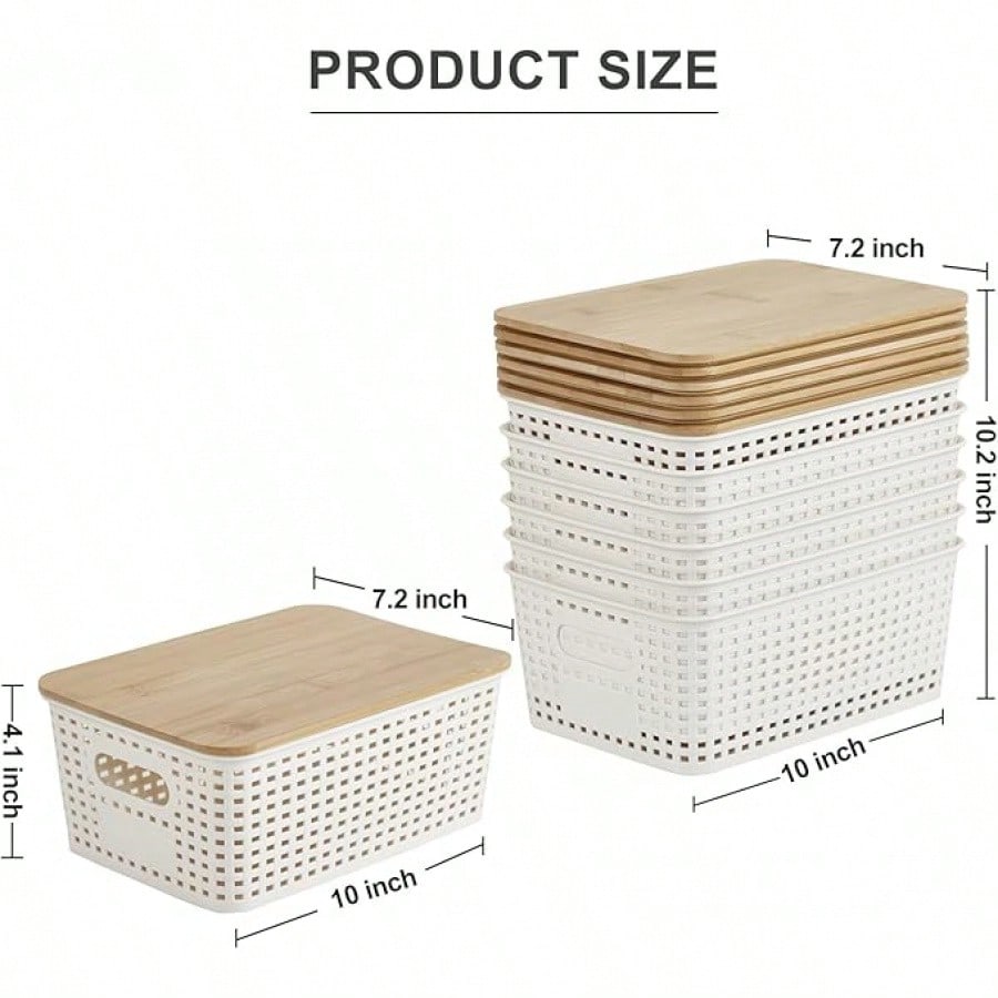 6 Pack Stackable Storage Bins  - đánh giá và giá Drawer Organizer Bamboo