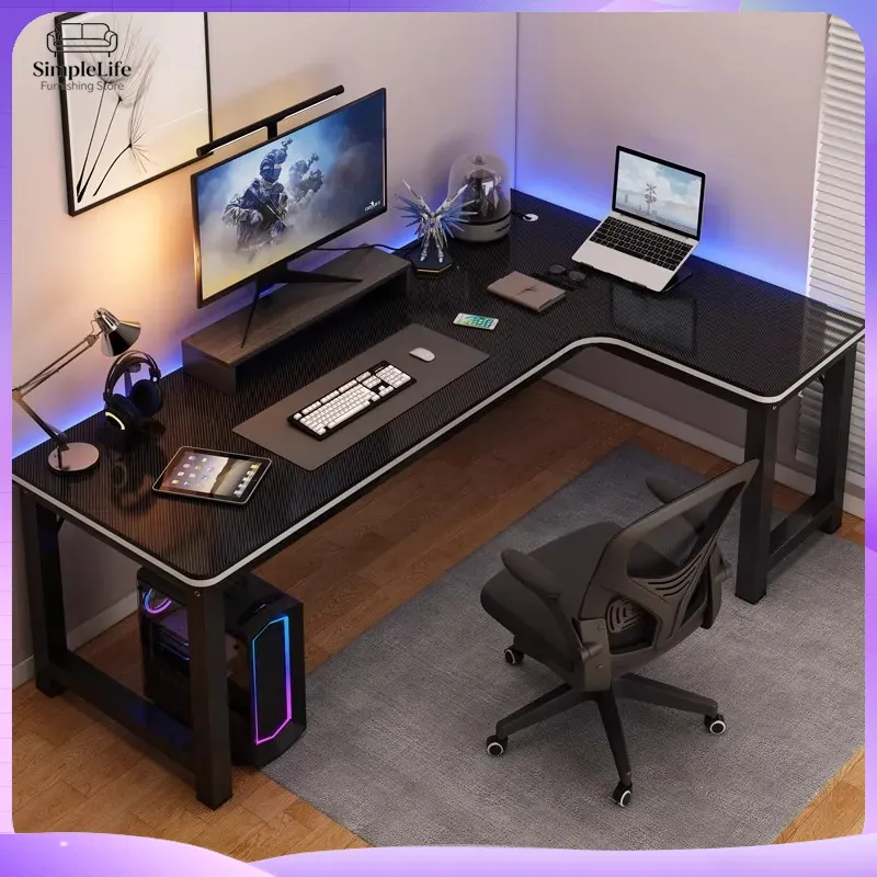 Corner Gaming Desk Computer De - đánh giá và giá Desk Setup Dual Monitor