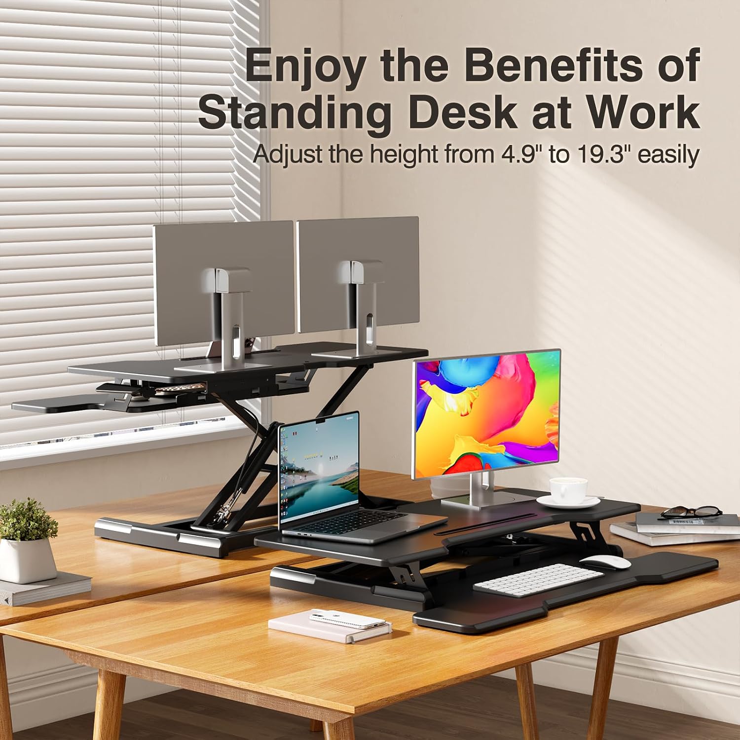 Standing Desk Converter, Heigh - đánh giá và giá Desk Setup Dual Monitor