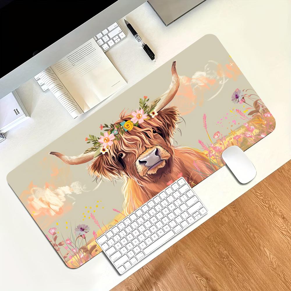 Vintage Highland Cow Floral Ga - đánh giá và giá Desk Setup With Laptop
