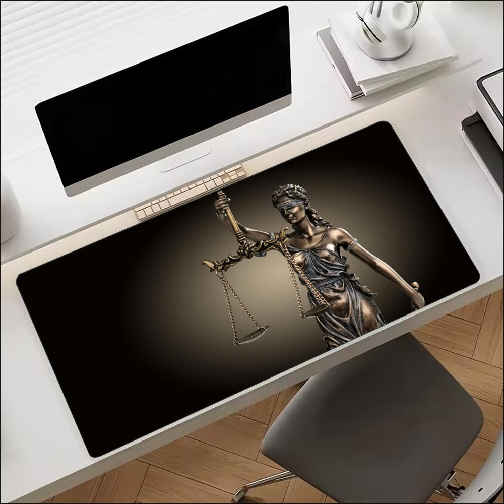 Lady Justice Statue Theme Larg - đánh giá và giá Desk Setup With Laptop