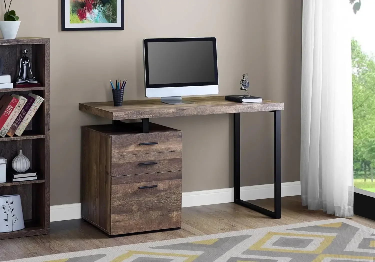 Computer Desk with File Cabine - đánh giá và giá L Shaped Desk Setup