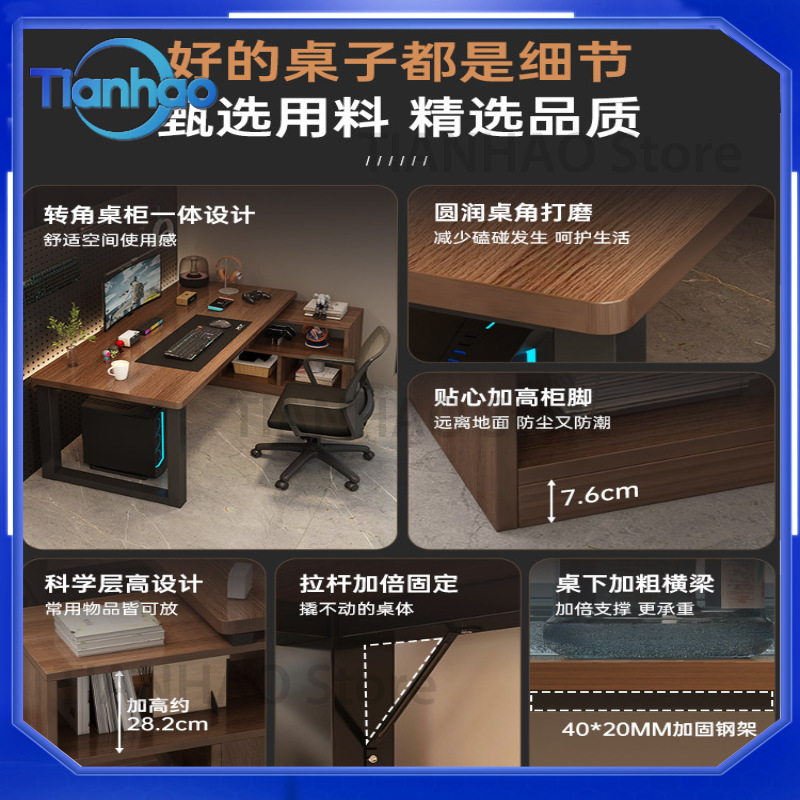 L Shaped Gaming Desk with Book - đánh giá và giá Desk Setup Dual Monitor