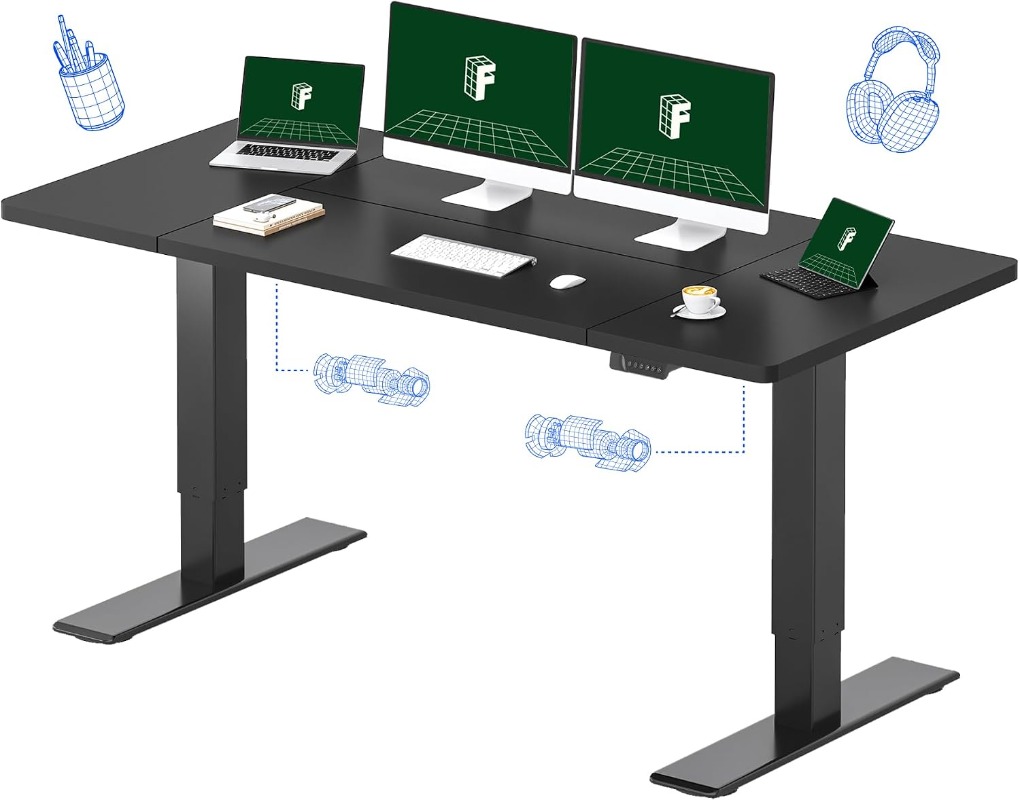 FLEXISPOT Electric Standing De - đánh giá và giá Desk Setup Dual Monitor