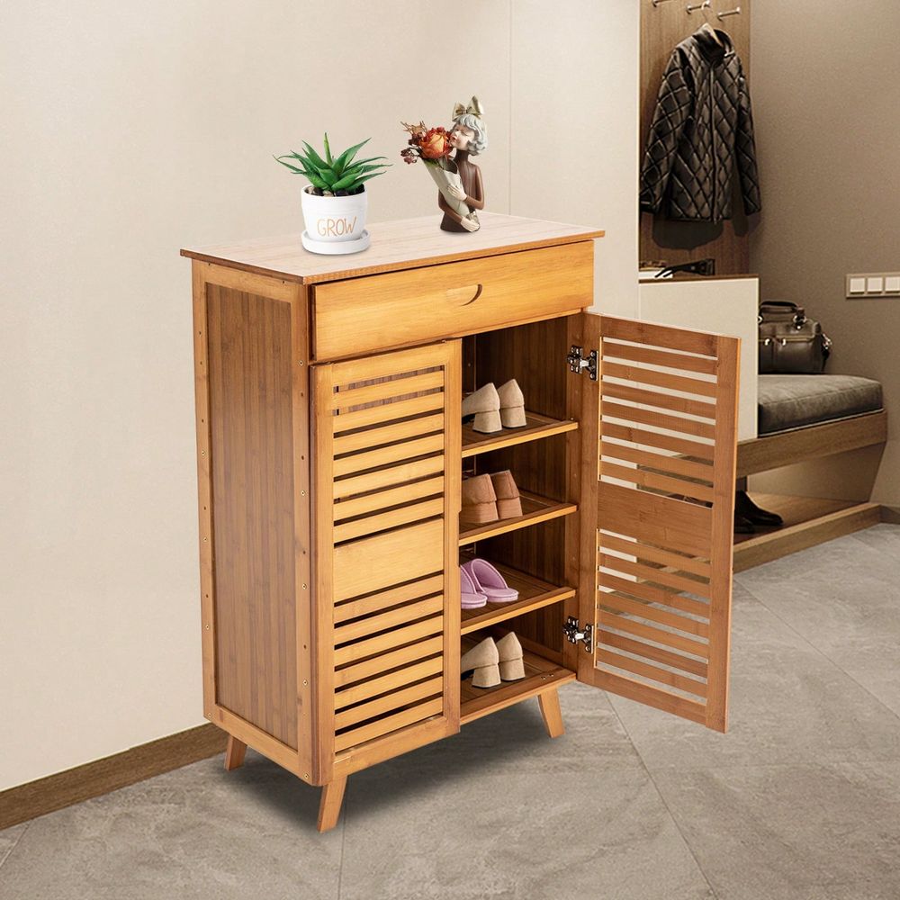 Bamboo Shoe Cabinet With 2 Doo - đánh giá và giá Drawer Organizer Bamboo