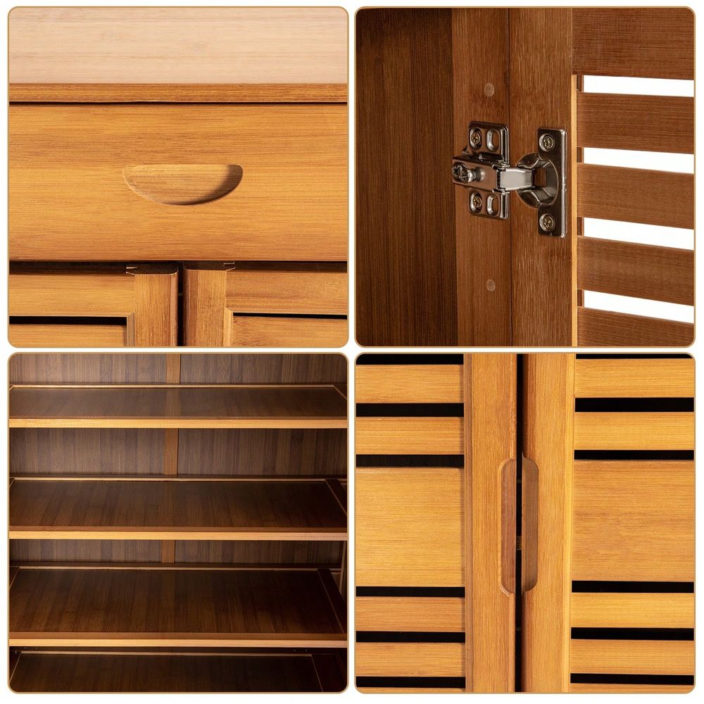 Bamboo Shoe Cabinet With 2 Doo - đánh giá và giá Drawer Organizer Bamboo