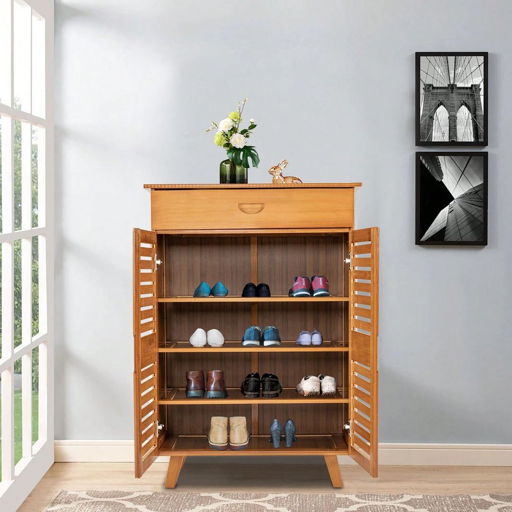 Bamboo Shoe Cabinet With 2 Doo - đánh giá và giá Drawer Organizer Bamboo