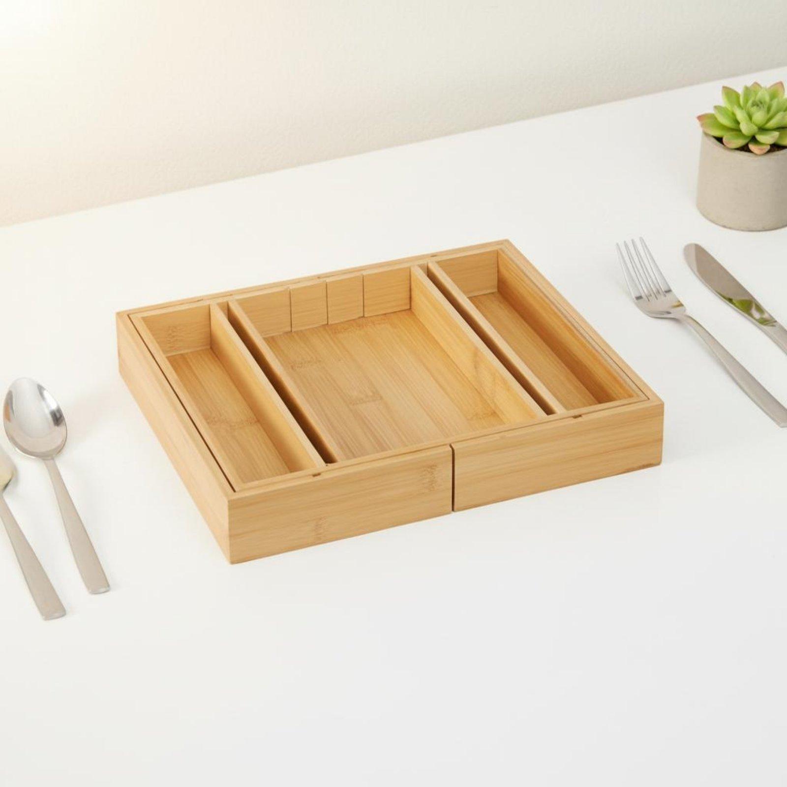 Adjustable Bamboo Utensil Draw - đánh giá và giá Drawer Organizer Bamboo