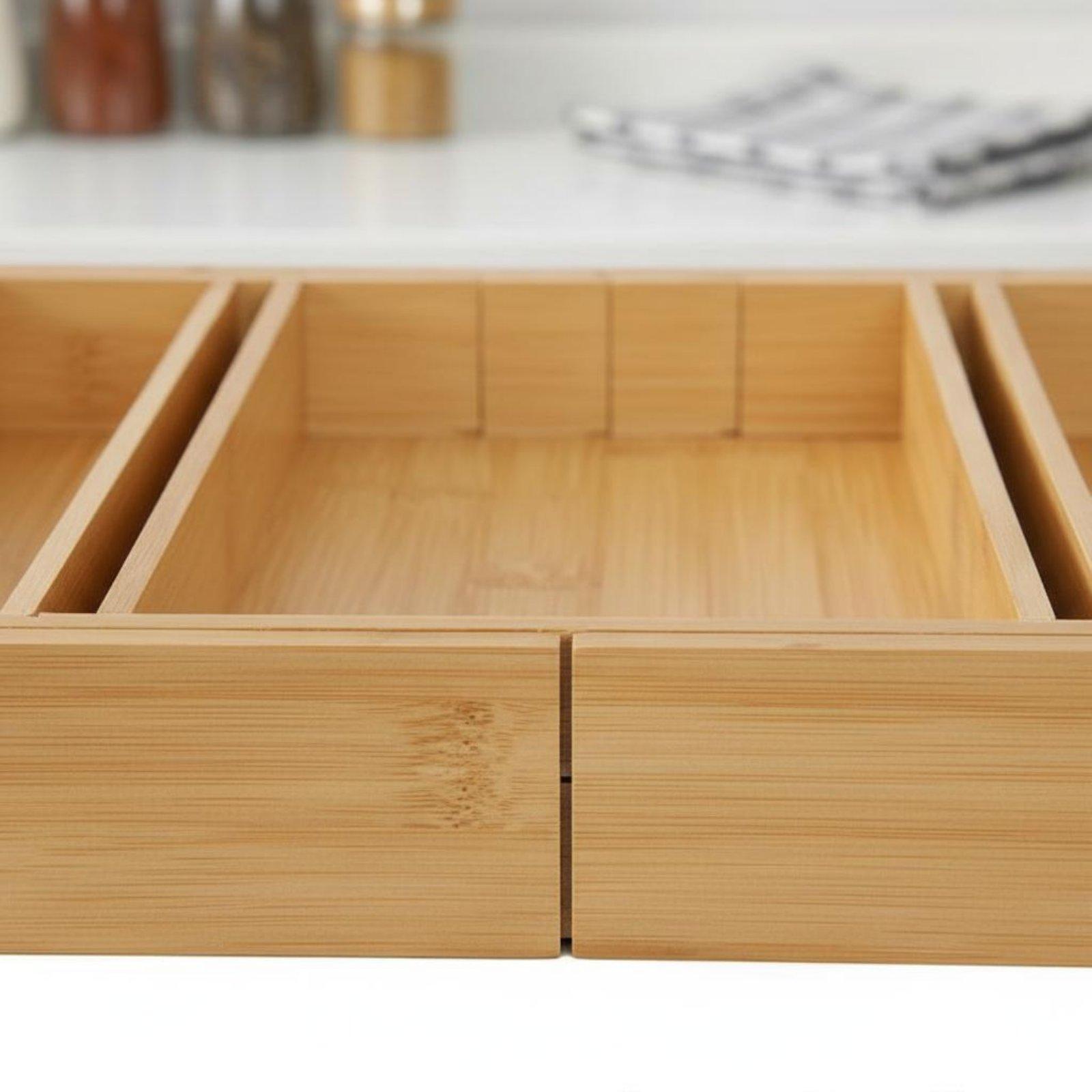 Adjustable Bamboo Utensil Draw - đánh giá và giá Drawer Organizer Bamboo