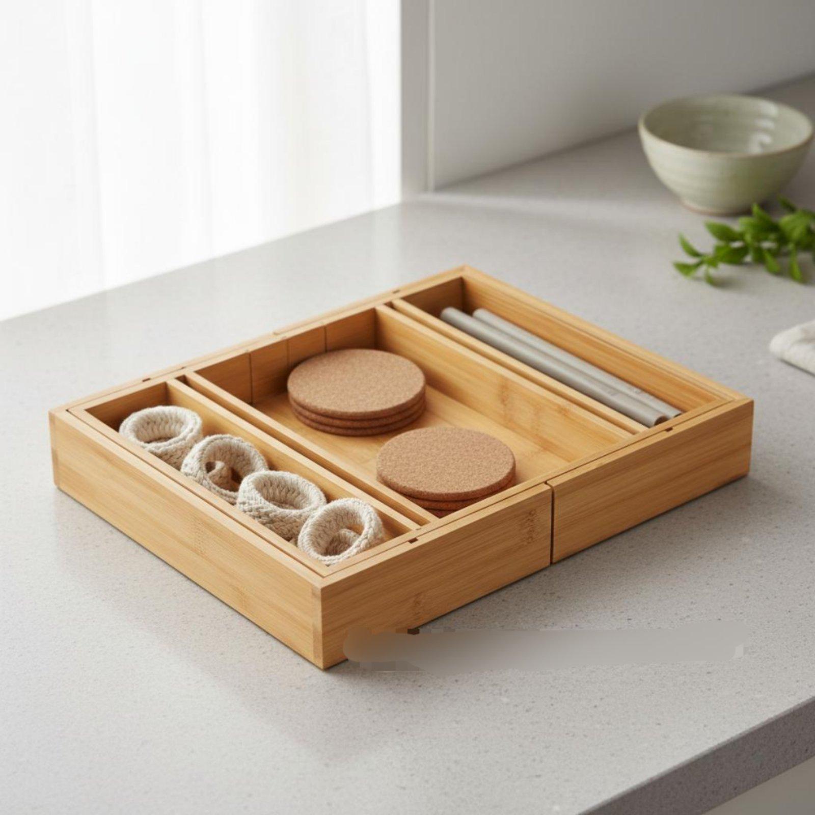 Adjustable Bamboo Utensil Draw - đánh giá và giá Drawer Organizer Bamboo