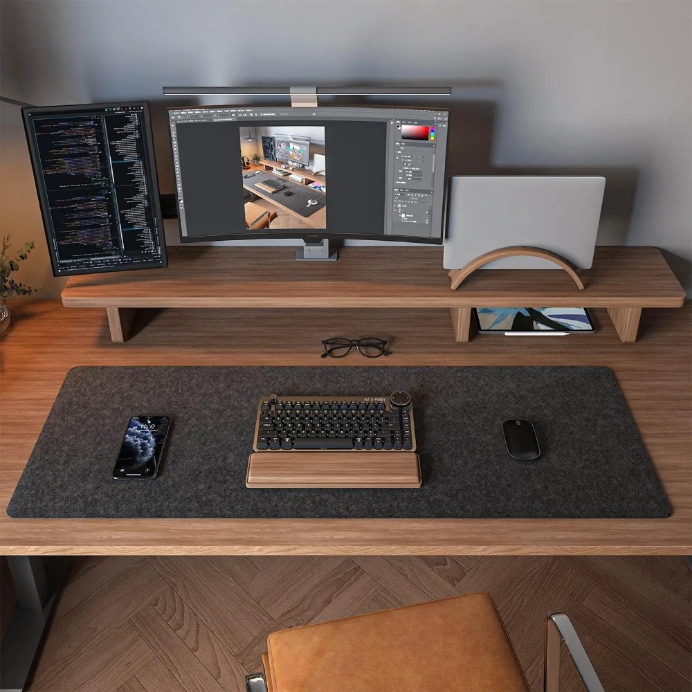 Felt Desk Mat Computer Mat for - đánh giá và giá Desk Setup Ergonomic