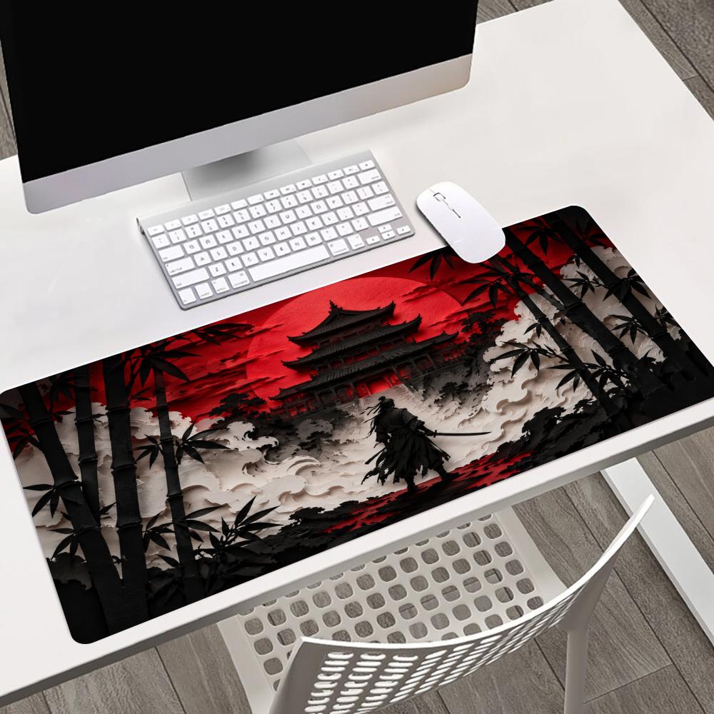 Samurai Red Moon Mouse Pads Pc - đánh giá và giá Desk Setup Red