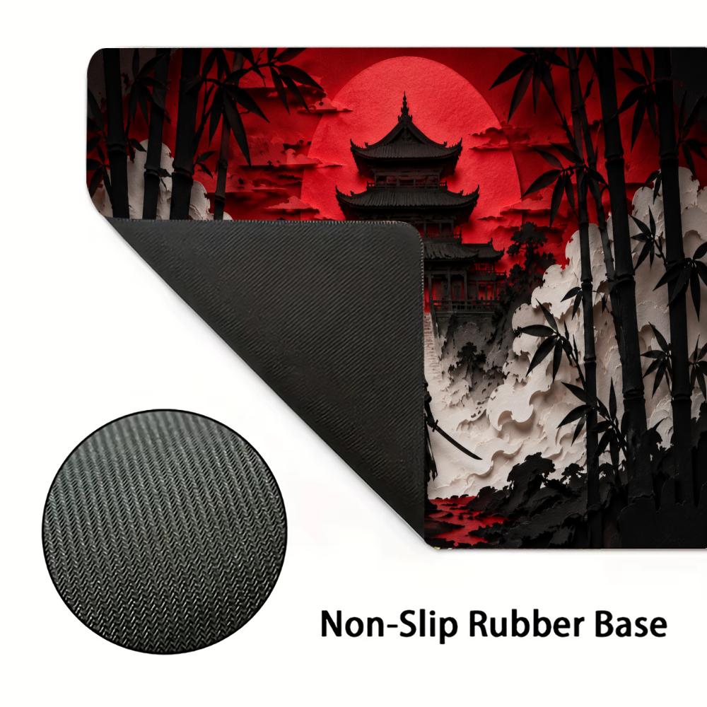 Samurai Red Moon Mouse Pads Pc - đánh giá và giá Desk Setup Red