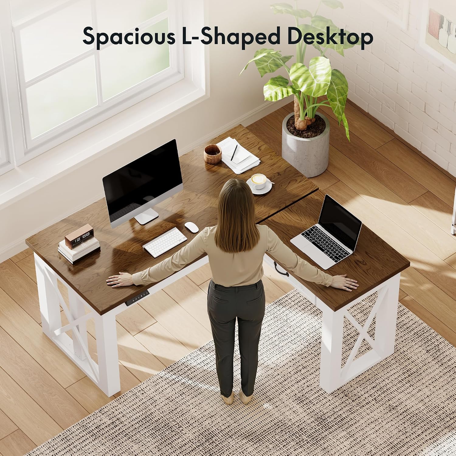 L Shaped Standing Desk with Dr - đánh giá và giá L Shaped Desk Setup