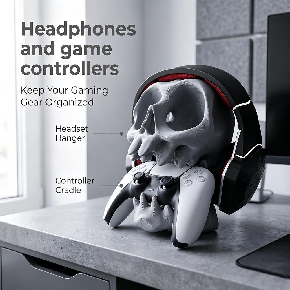 Skull Earphone Gamepad Stand 3 - đánh giá và giá Desk Setup Ps5
