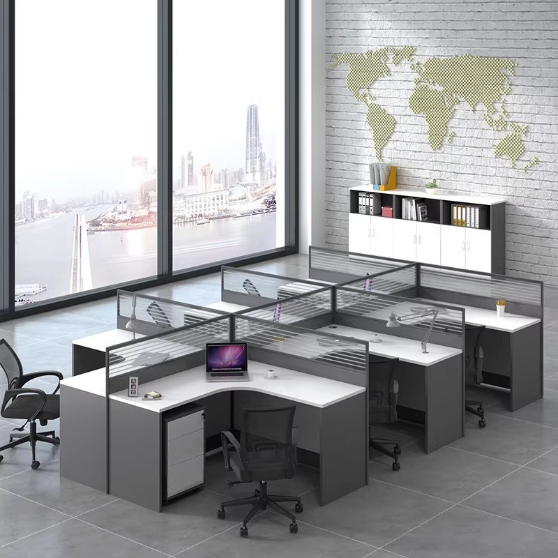 White Office Desk for 2 4 or 6 - đánh giá và giá L Shaped Desk Setup