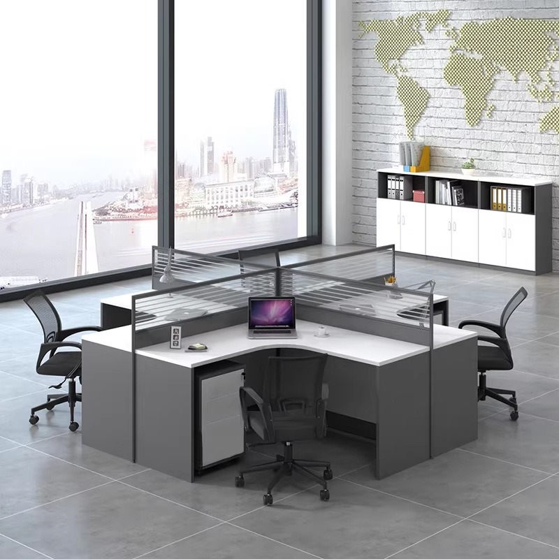 White Office Desk for 2 4 or 6 - đánh giá và giá L Shaped Desk Setup
