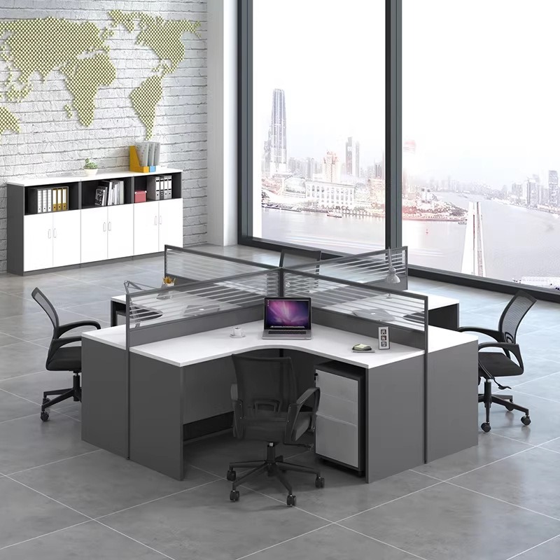 White Office Desk for 2 4 or 6 - đánh giá và giá L Shaped Desk Setup