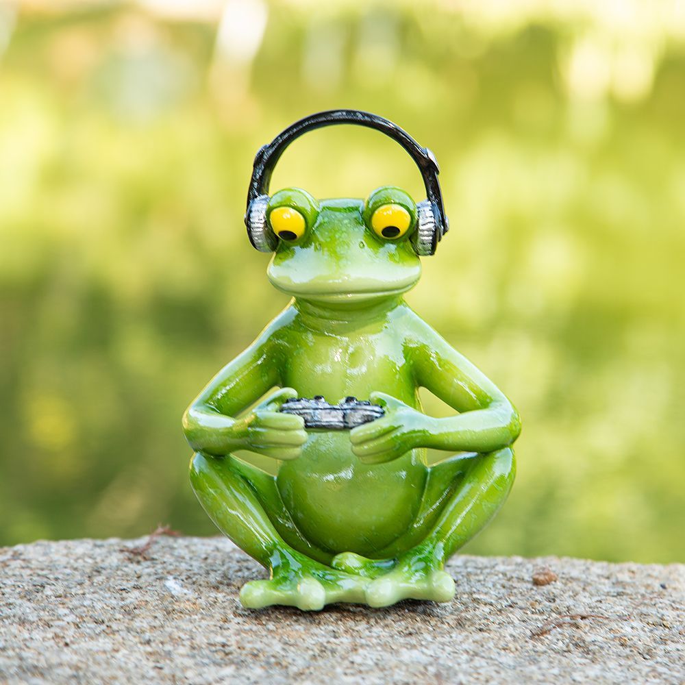 Funny Gaming Frog Statue with  - đánh giá và giá Desk Setup Headphones