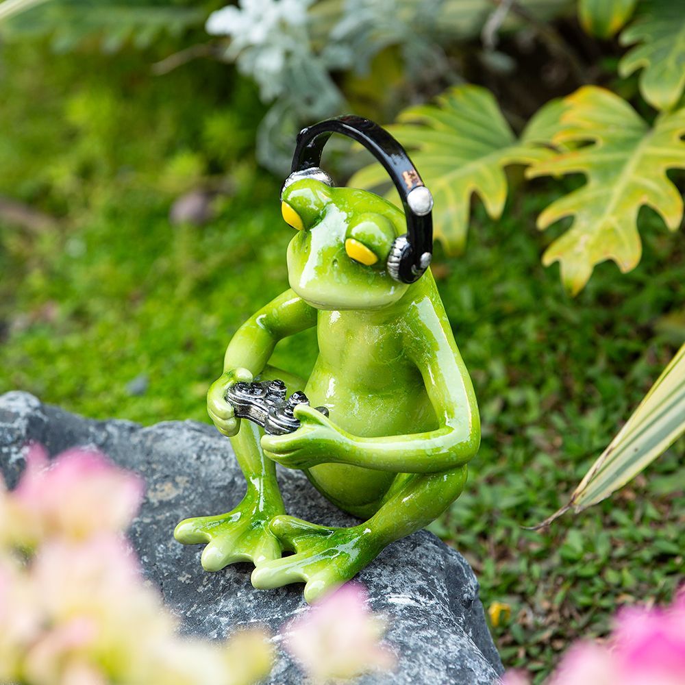 Funny Gaming Frog Statue with  - đánh giá và giá Desk Setup Headphones