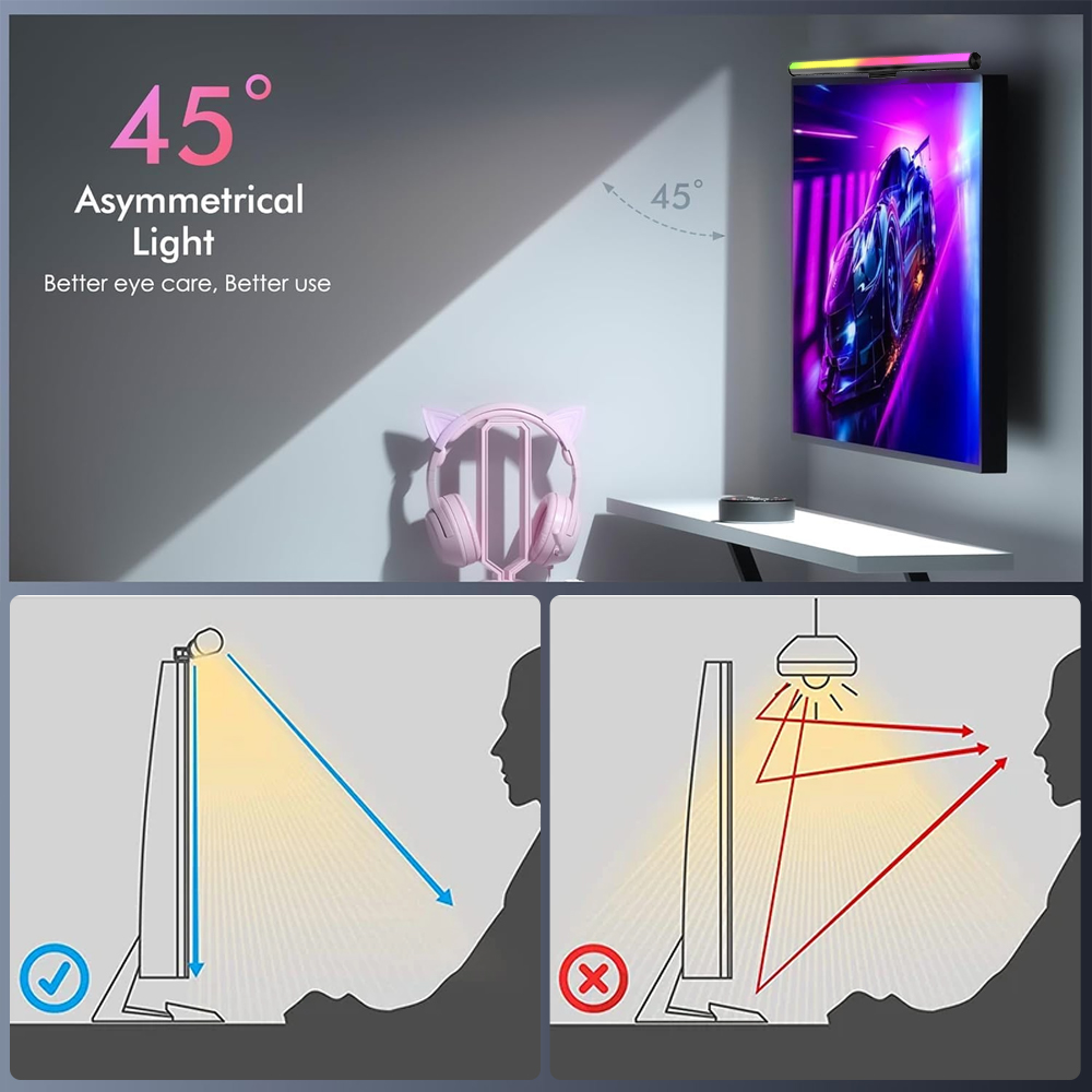 Wifi Lightbar Monitor Light Ba - đánh giá và giá Desk Setup Gaming