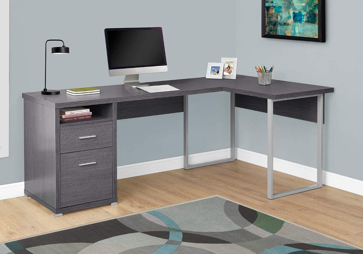 I 7257 Computer Desk, Home Off - đánh giá và giá L Shaped Desk Setup