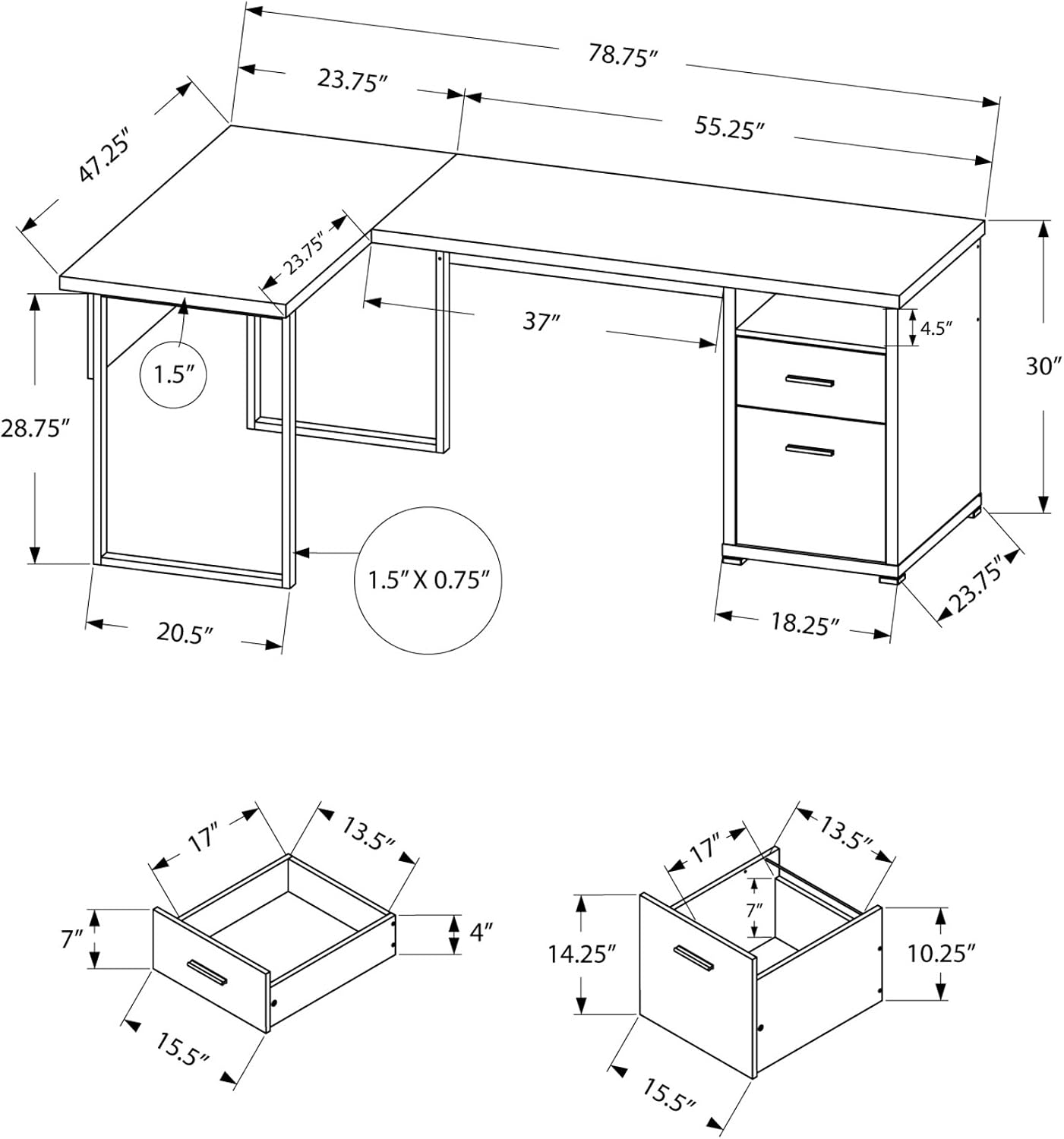 I 7257 Computer Desk, Home Off - đánh giá và giá L Shaped Desk Setup