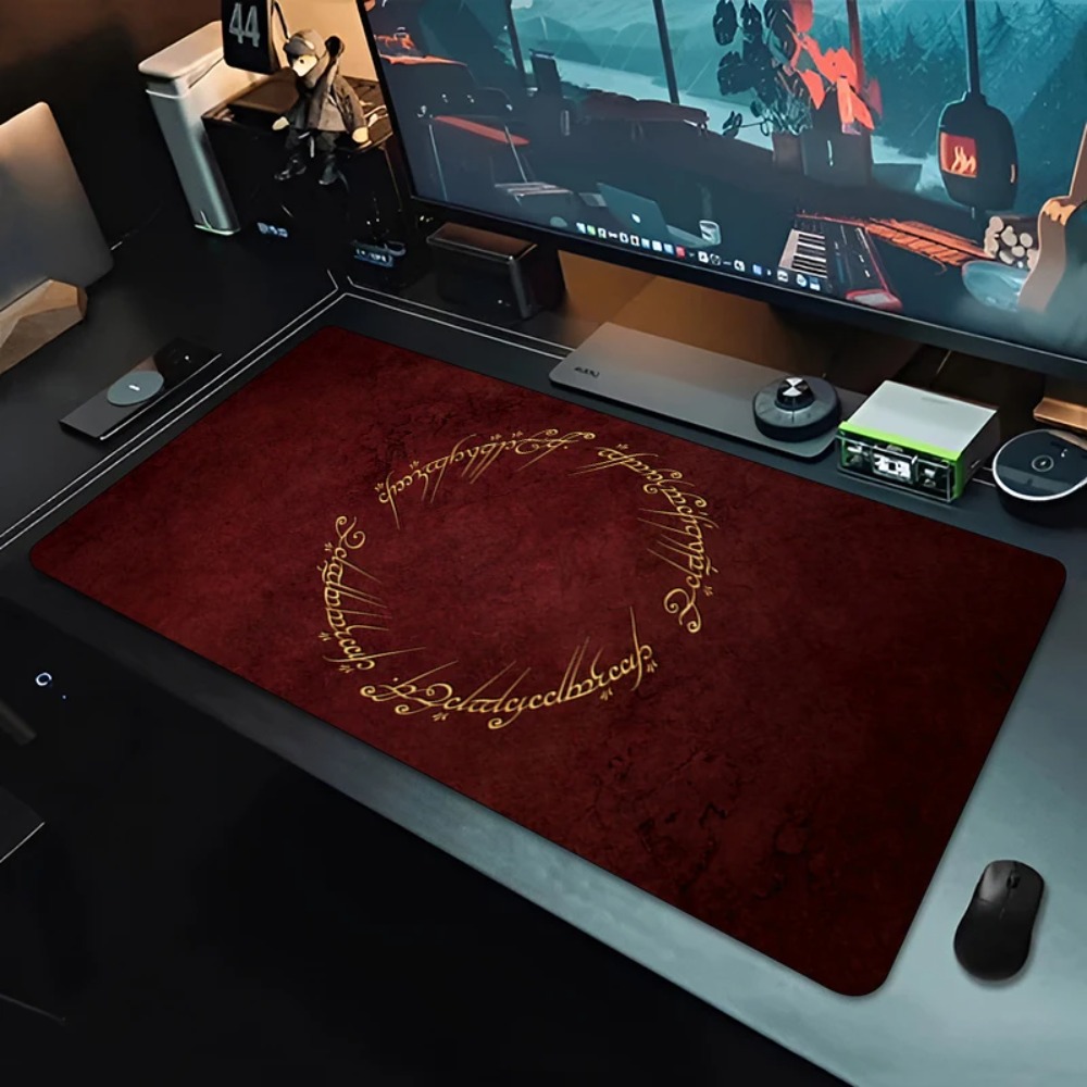 Vintage Red Gold Pattern Large - đánh giá và giá Desk Setup Red