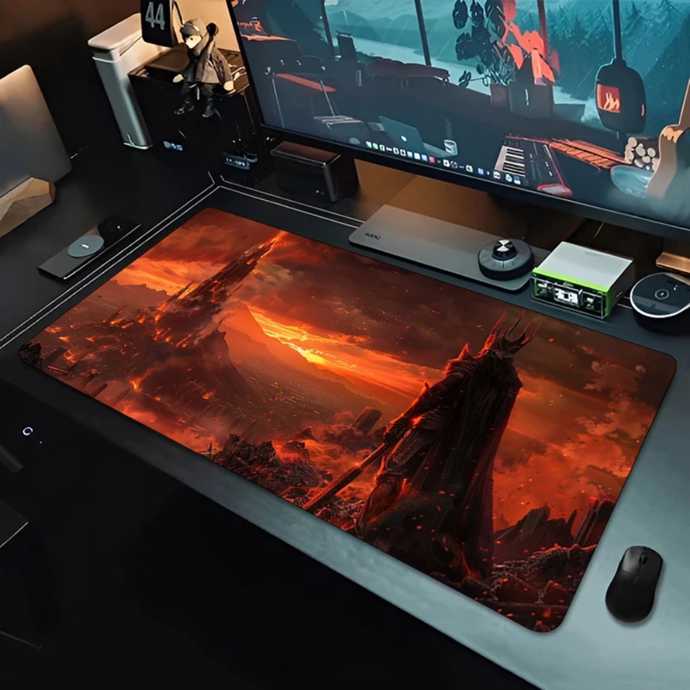 Vintage Red Gold Pattern Large - đánh giá và giá Desk Setup Red