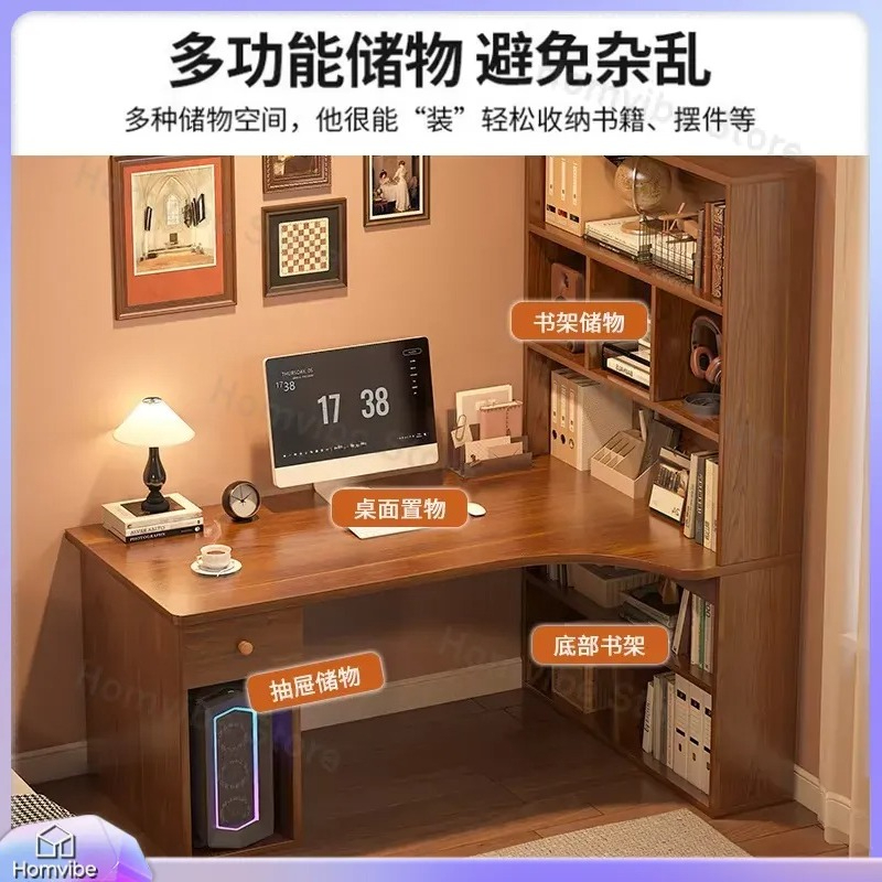 L Shaped Computer Desk with Bo - đánh giá và giá Desk Setup Dual Monitor