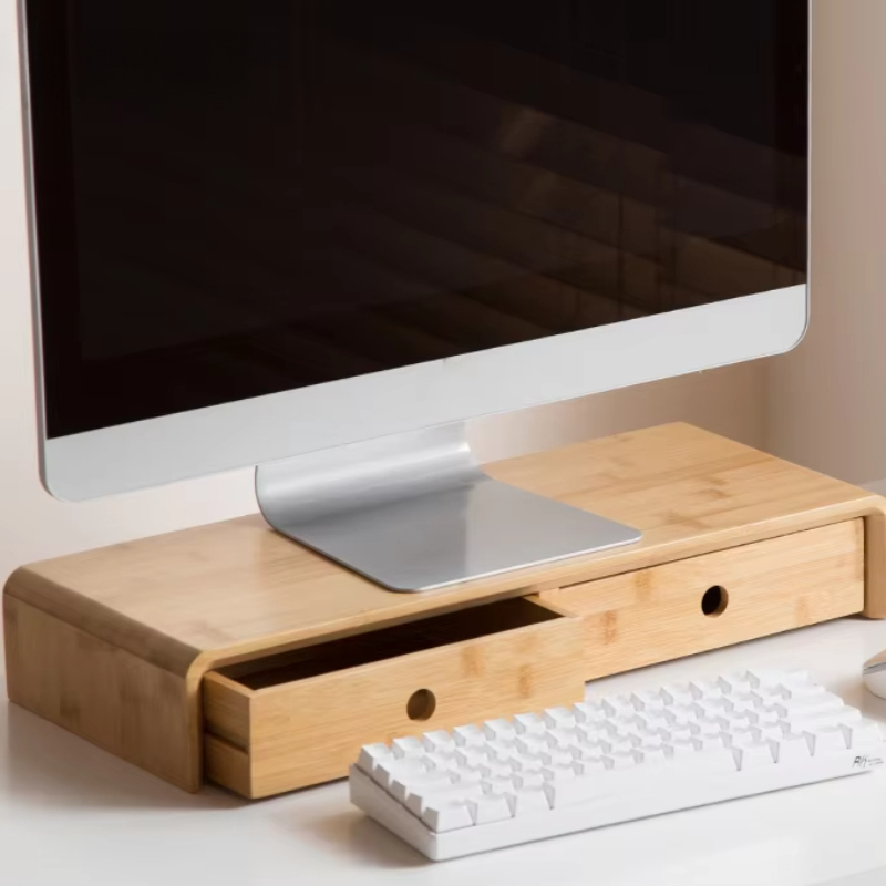 Bamboo Laptop Monitor Riser Ec - đánh giá và giá Desk Setup With Laptop