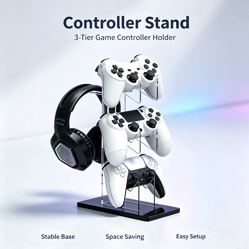 Game Storage Rack 3 Tier Contr - đánh giá và giá Desk Setup Headphones